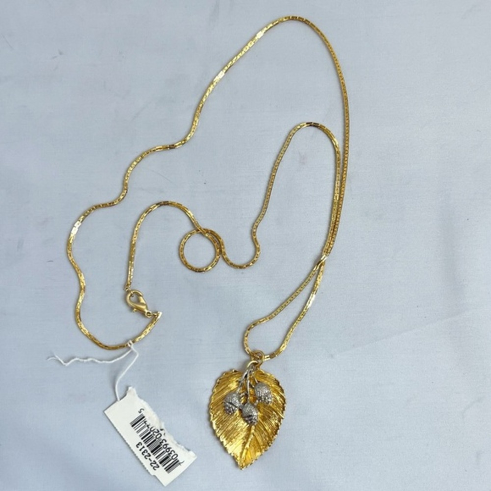 Golden Aspen Leaf Pendant Necklace